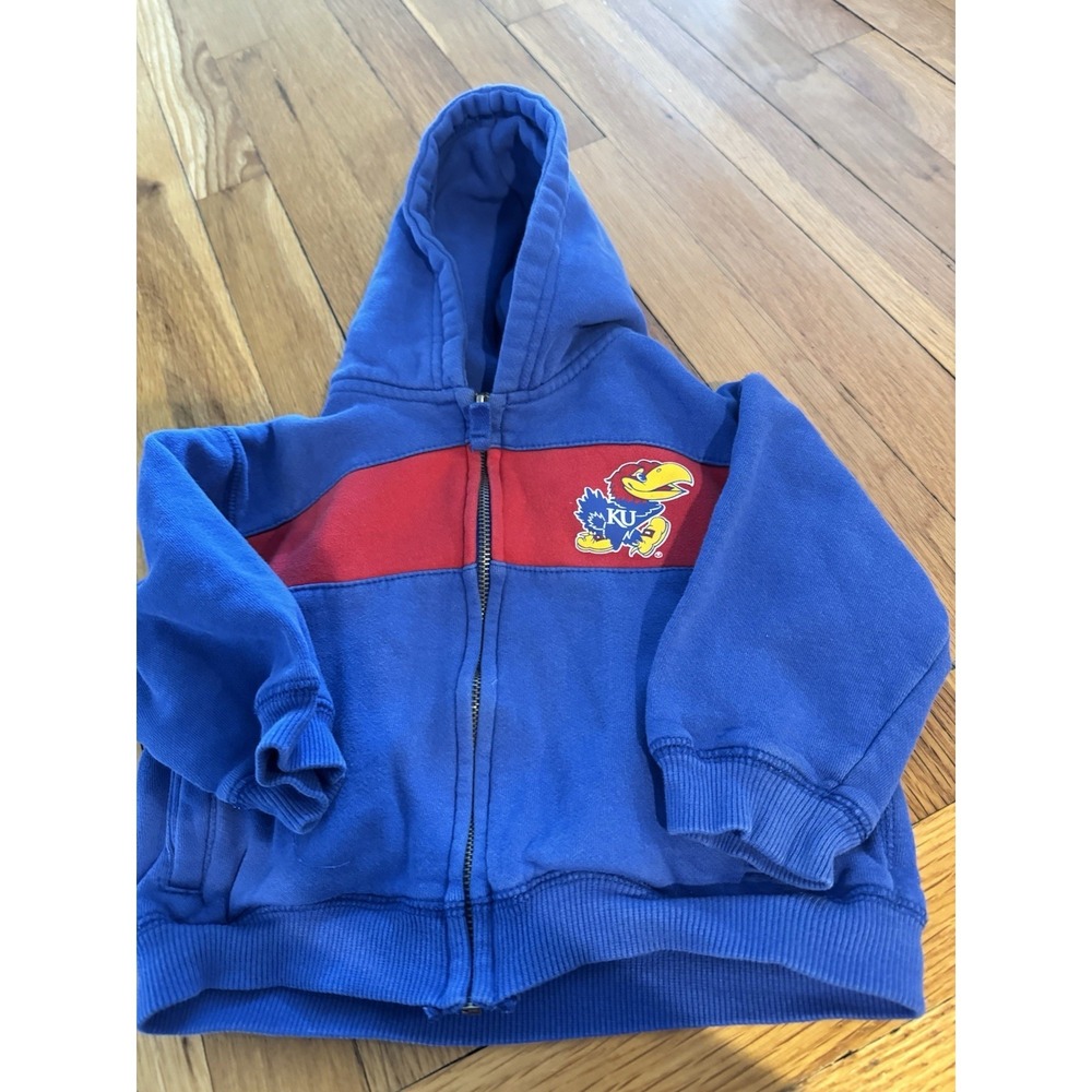 Vintage Colosseum Kansas University KU Jayhawks Kids Blue Hoodie 2T Unisex zip